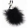 Sportsheets Sex & Mischief Feathered Nipple Clamps - klipsy na sutki (czarny)
